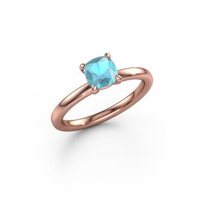 Verlobungsring Simone CUS 1 585 Roségold Blau Topas 5.5 mm