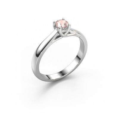 Engagement ring Mia 1 585 white gold morganite champagne 4 mm