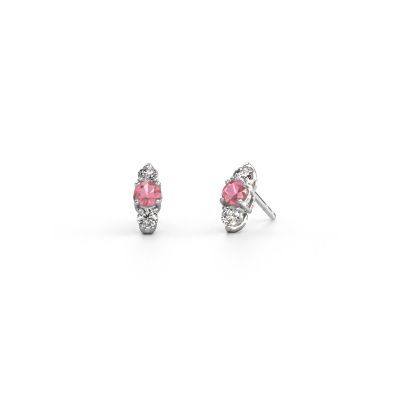 Earrings Amie 585 white gold tourmaline pink 4 mm