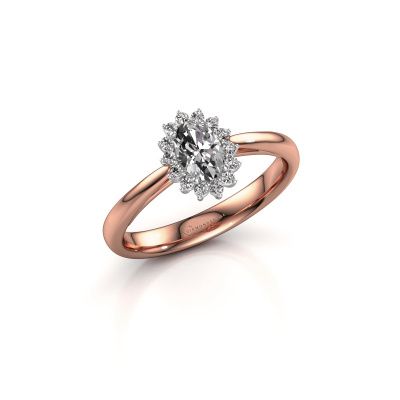 Verlobungsring Tilly ovl 1 585 Roségold Diamant 0.40 crt