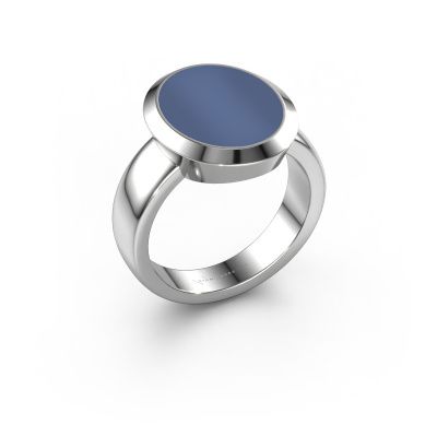 Signet ring Oscar 4 585 white gold blue sardonyx 15x12 mm
