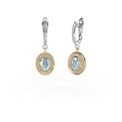 Drop earrings Layne 2 585 gold aquamarine 7x5 mm