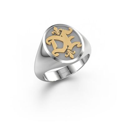 Bague monogramme Xandro 585 or blanc