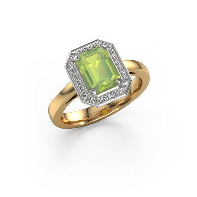 Engagement ring Dodie 1 eme 585 gold peridot 8x6 mm