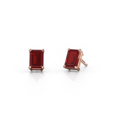 Clous d'oreilles Sam EME 585 or rose rubis 7x5 mm