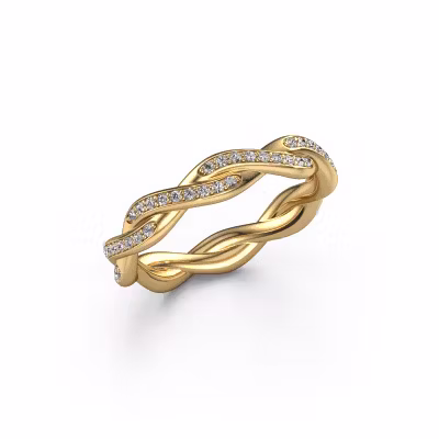 Stackable ring Swing full 585 gold diamond 0.36 crt