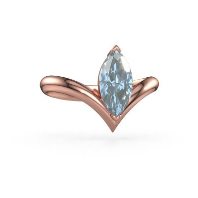 Engagement ring Maddy MRQ 585 rose gold blue lab grown diamond 11x5.5 mm