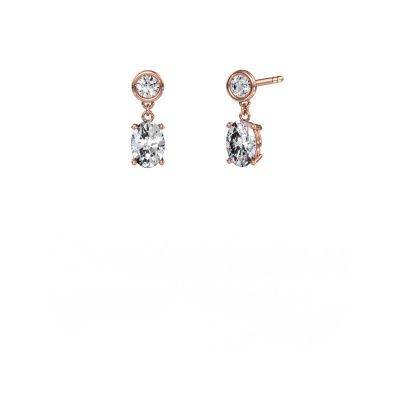 Pendants d'oreilles Lacey OVL 585 or rose diamant synthétique 1.70 crt