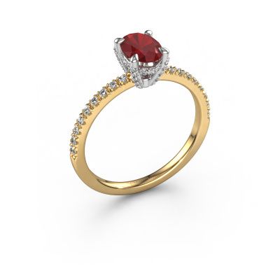 Engagement ring Saskia 1 OVL 585 gold ruby 7x5 mm