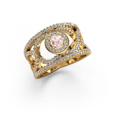 Ring Regina 585 gold morganite champagne 4.2 mm