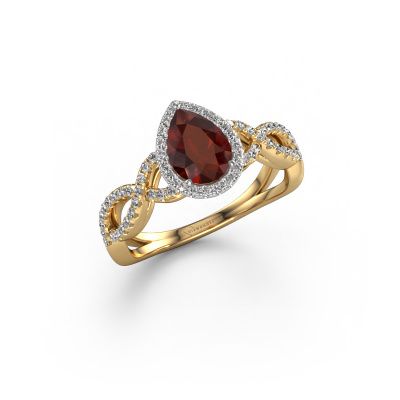 Engagement ring Dionne pear 585 gold garnet 7x5 mm