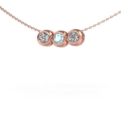 Kette Kim 3 585 Roségold Aquamarin 4 mm