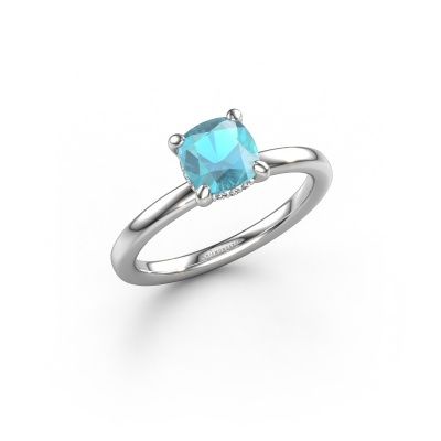 Bague de fiançailles Simone CUS 2 950 platine topaze bleue 6 mm