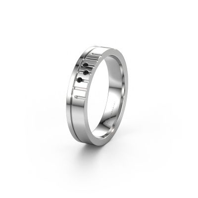 Bague d'amitié WH0332L14X 950 platine diamant noir ±4x1.5 mm