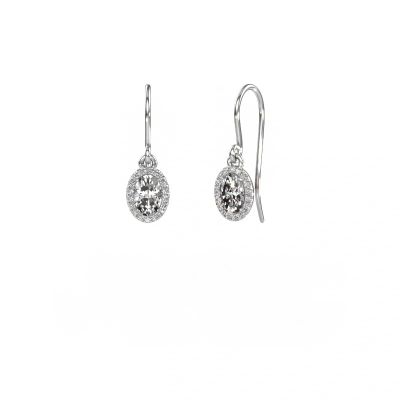 Drop earrings Seline ovl 585 white gold lab-grown diamond 0.96 crt
