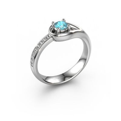 Bague Zara 950 platine topaze bleue 4 mm