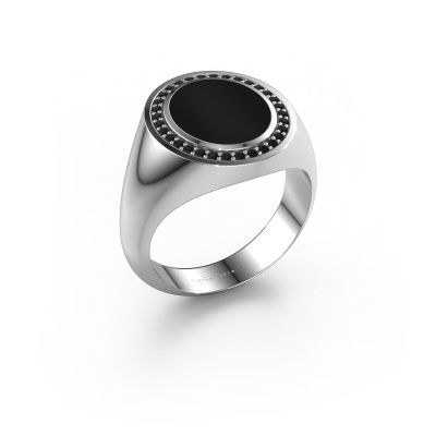 Zegelring Adam 2 950 platina onyx 12x10 mm