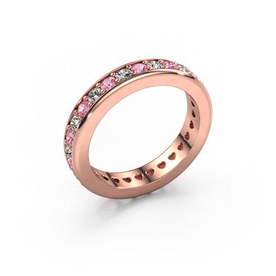 Stackable ring Nienke 585 rose gold pink sapphire 2.2 mm