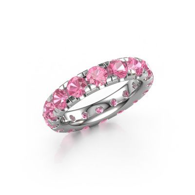 Stackable ring Jackie 4.0 585 white gold pink sapphire 4 mm