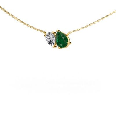 Pendant Toi et Moi PER PER 585 gold emerald 8x6 mm