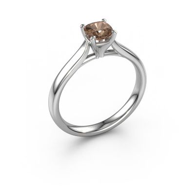 Engagement ring Mignon cus 1 950 platinum brown diamond 0.70 crt