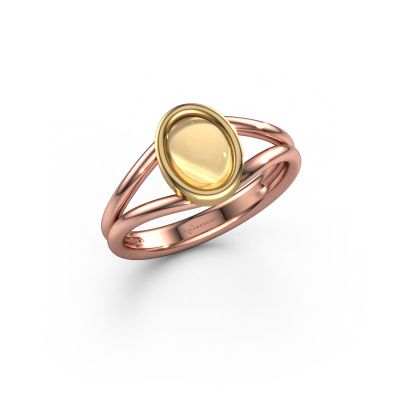Ring Lieselotte 585 rose gold citrin 9x7 mm