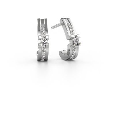 Boucles d'oreilles Myrthe 950 platine diamant synthétique 0.20 crt