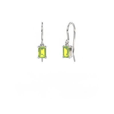 Pendants d'oreilles Laurie EME 1 950 platine péridot 7x5 mm