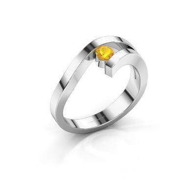 Ring Evalyn 1 585 white gold citrin 3.7 mm