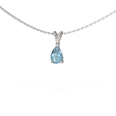 Hanger Sam PER 950 platina blauwe lab grown diamant 7x5 mm