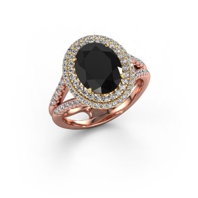 Verlobungsring Elvie 585 Roségold Schwarz Diamant 3.835 crt