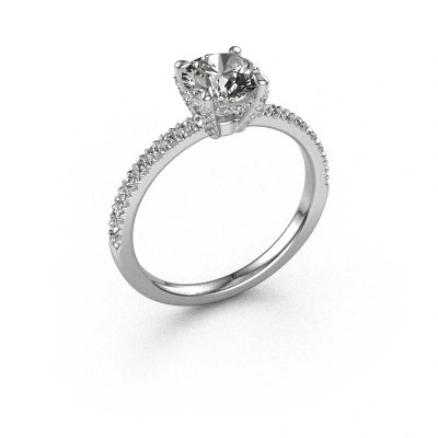 Engagement ring Saskia rnd 1 585 white gold zirconia 6.5 mm