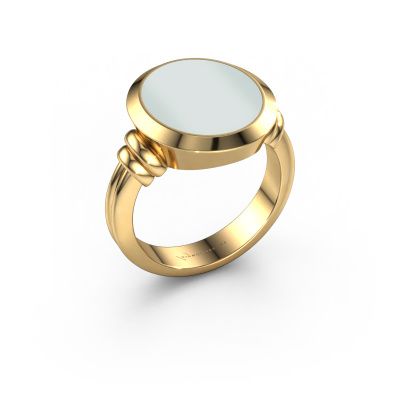 Chevalière Jake 4 585 or jaune nicolo verte 15x13 mm