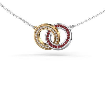Necklace Circles 2 585 gold ruby 1 mm