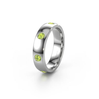Wedding ring WH0105L25BP 585 white gold peridot 3 mm ±0.20x0.08 in