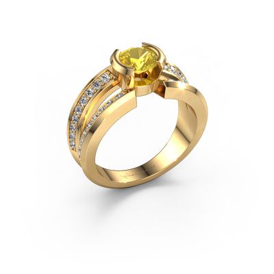 Men's ring Rowan 585 gold yellow sapphire 6.5 mm