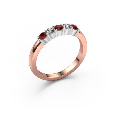 Ring Yasmin 5 585 rose gold garnet 3 mm