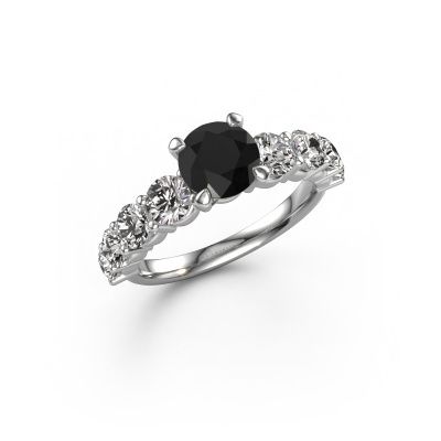 Bague de fiançailles Deja 585 or blanc diamant noir 1.30 crt
