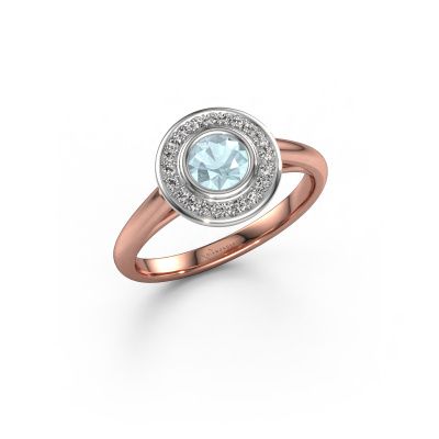 Promise ring Noud 1 RND 585 rose gold aquamarine 4.7 mm