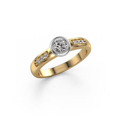 Bague de fiançailles Lieke 585 or jaune diamant synthétique 0.340 crt