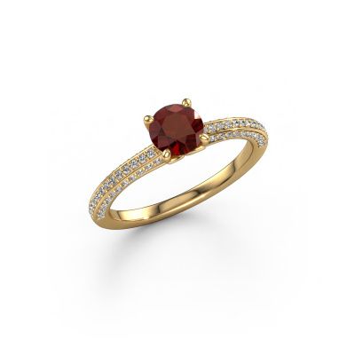 Engagement ring Elenore rnd 585 gold garnet 5.4 mm