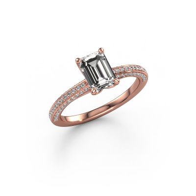 Engagement ring Elenore eme 585 rose gold zirconia 7x5 mm