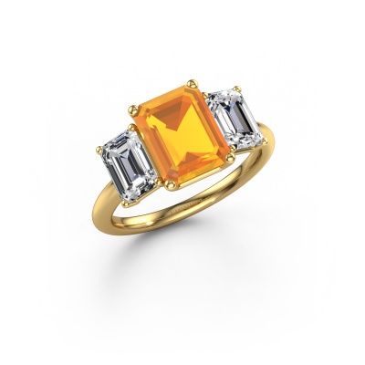 Bague de fiançailles Sandra 585 or jaune citrine 9x7 mm