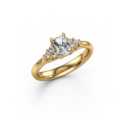 Bague de fiançailles Monika RAD 585 or jaune diamant synthétique 0.65 crt