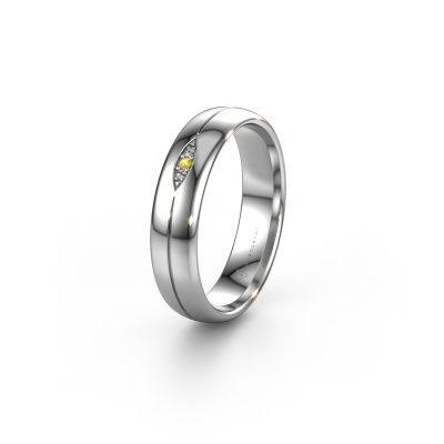 Wedding ring WH0219L35X 950 platinum yellow sapphire ±0.20x0.05 in