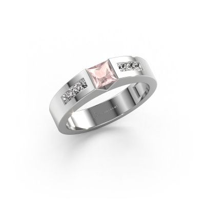 Engagement ring Arlena 2 585 white gold morganite champagne 4 mm