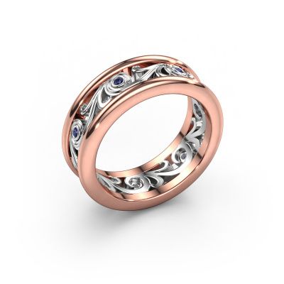 Wedding ring Bibi 585 rose gold sapphire ±0.28x0.08 in