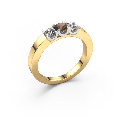 Ring Selina 1 585 gold smokey quartz 3.7 mm