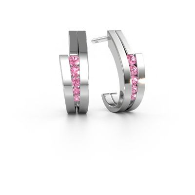 Boucles d'oreilles Cato 950 platine saphir rose 2.2 mm