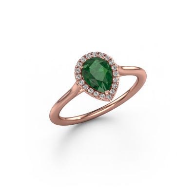 Engagement ring Seline per 1 585 rose gold emerald 7x5 mm